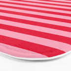 Retro, Beach, Colorful Stripes, Pink and Red Bath Mat Gallery Image 3