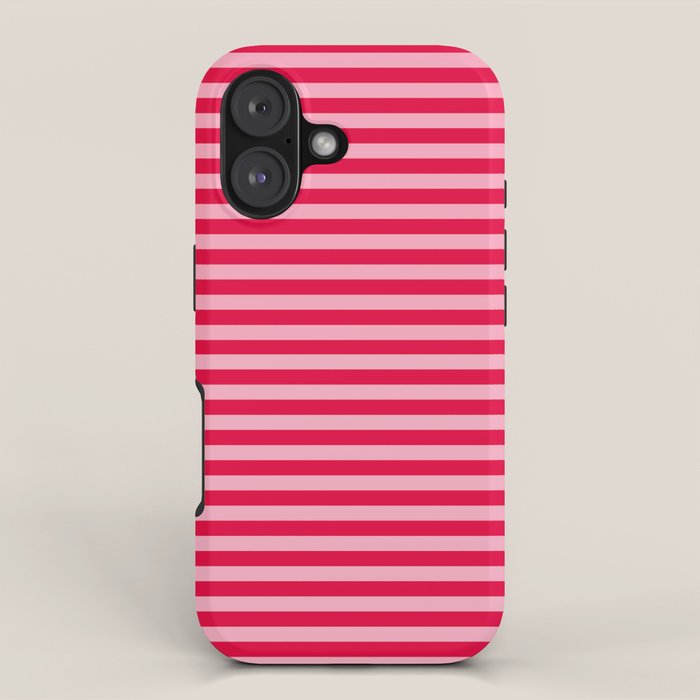 Retro, Beach, Colorful Stripes, Pink and Red iPhone Case