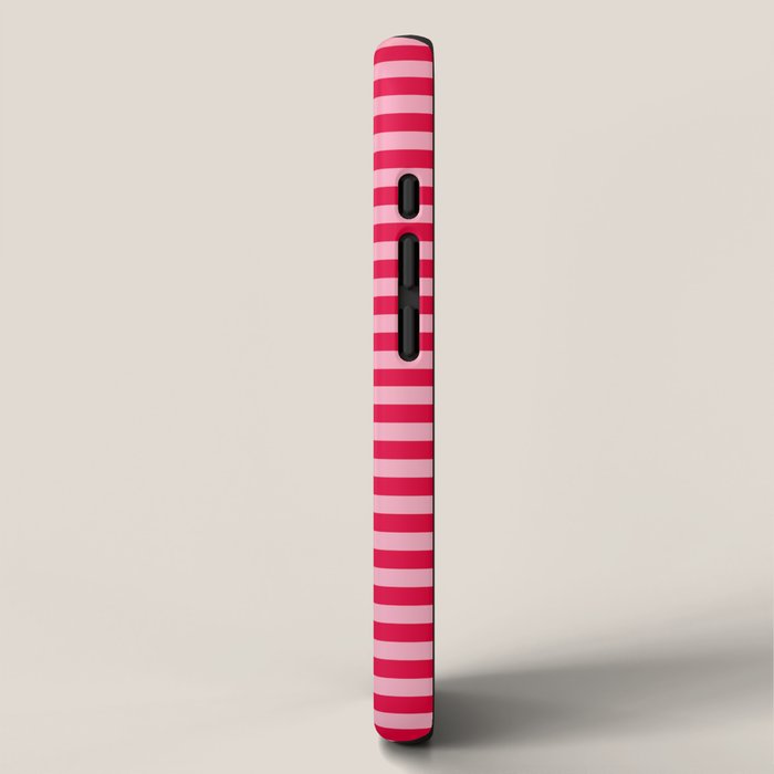 Retro, Beach, Colorful Stripes, Pink and Red iPhone Case Gallery Image 2