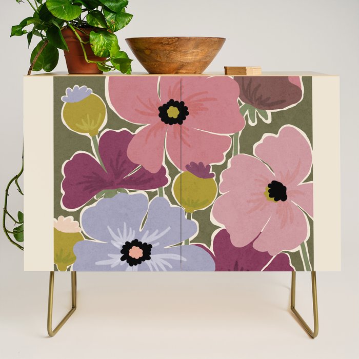 Flower Market - Opium Poppies Credenza Gallery Image 1