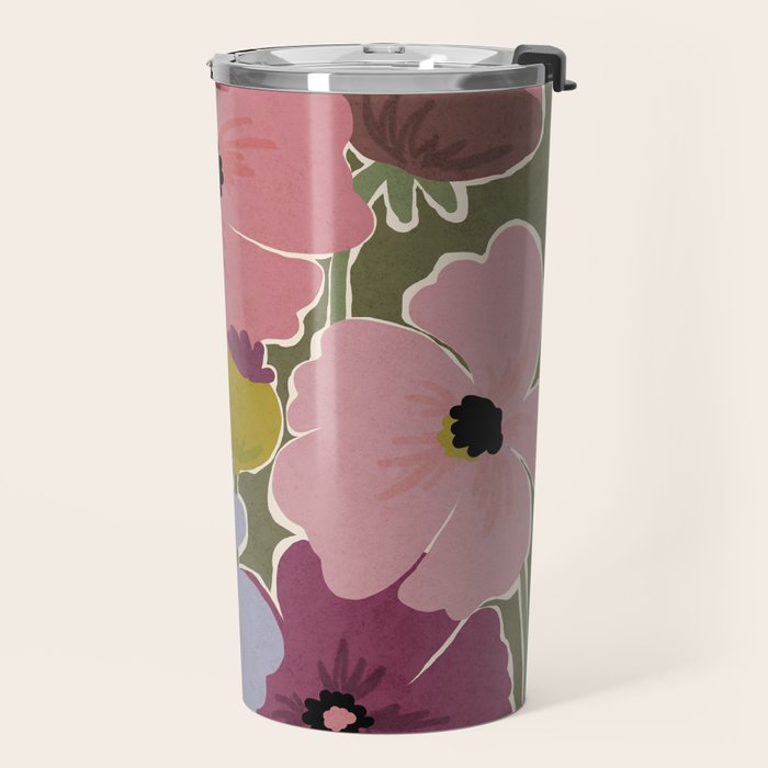 Flower Market - Opium Poppies Travel Mug Gallery Image 2