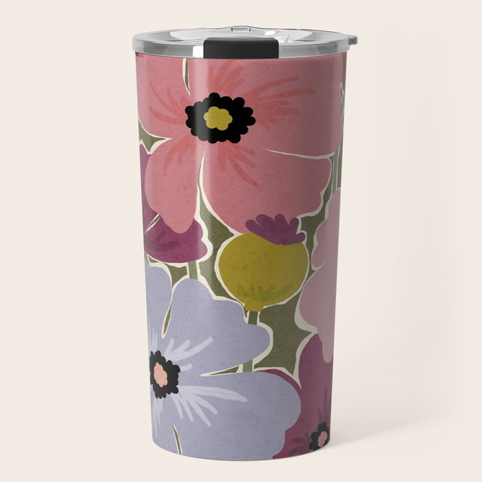 Flower Market - Opium Poppies Travel Mug Gallery Image 1