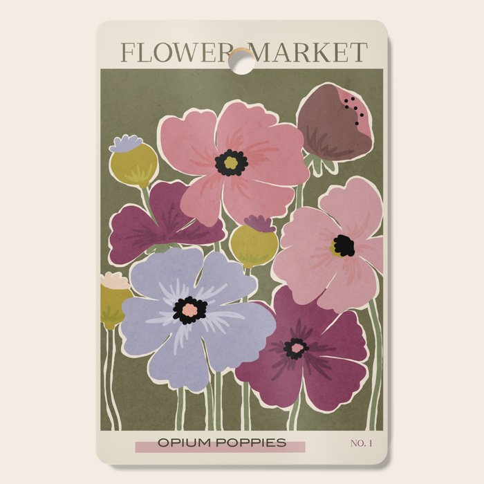Flower Market - Opium Poppies Cutting Board Gallery Image 1