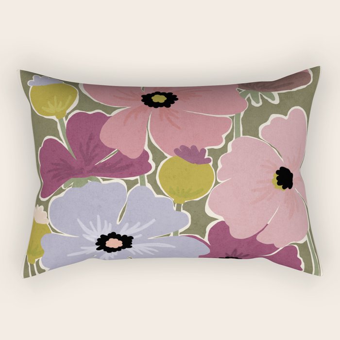 Flower Market - Opium Poppies Rectangular Pillow Gallery Image 2