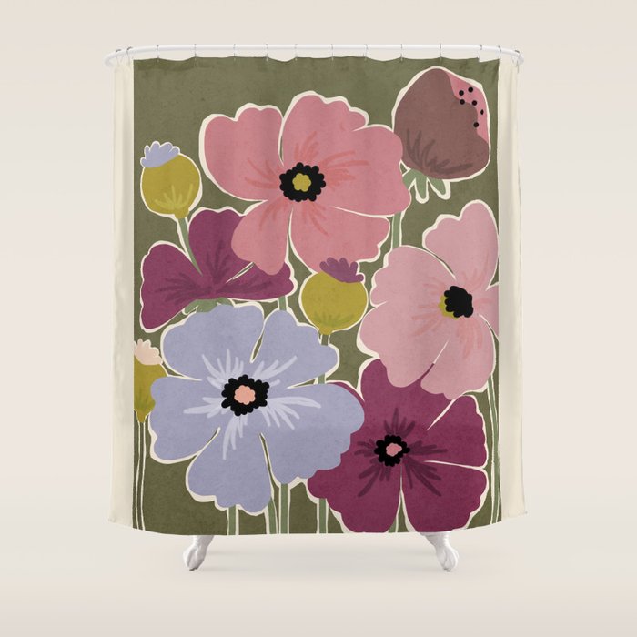 Flower Market - Opium Poppies Shower Curtain Gallery Image 1