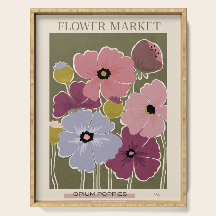 Flower Market - Opium Poppies Serving Tray Gallery Image 1