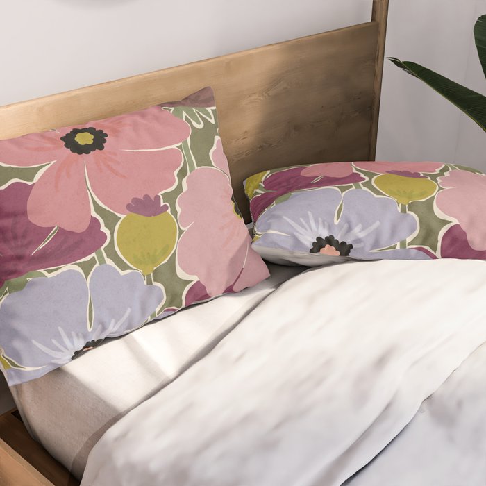 Flower Market - Opium Poppies Pillow Sham Gallery Image 2