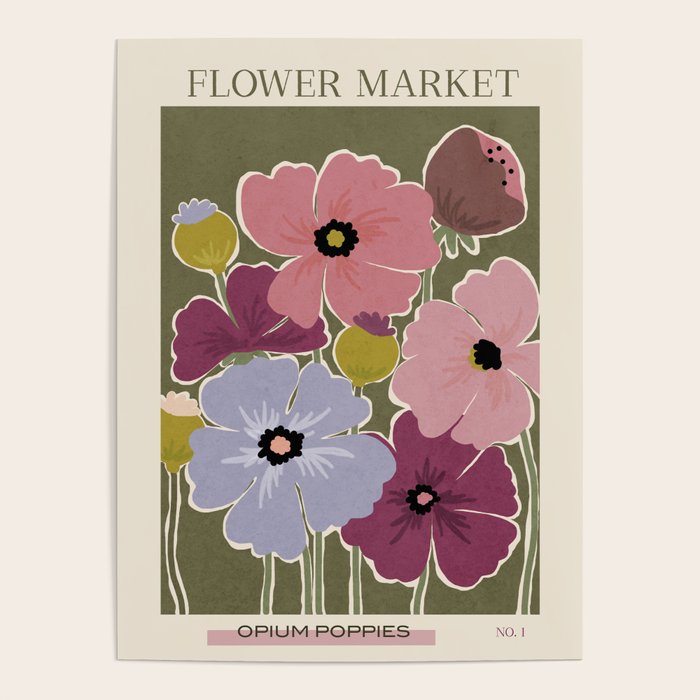 Flower Market - Opium Poppies Poster Gallery Image 4
