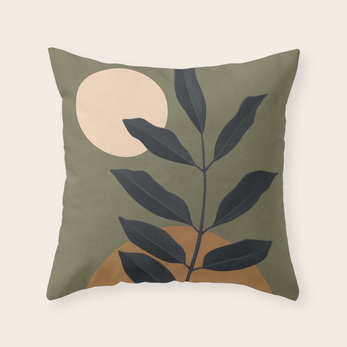 Abstract Art /Minimal Plant 40 Throw Pillow Gallery Image 1