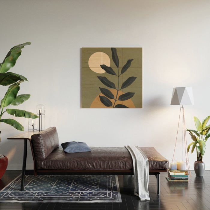 Abstract Art /Minimal Plant 40 Wood Wall Art Gallery Image 2
