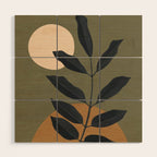 Abstract Art /Minimal Plant 40 Wood Wall Art Gallery Image 1