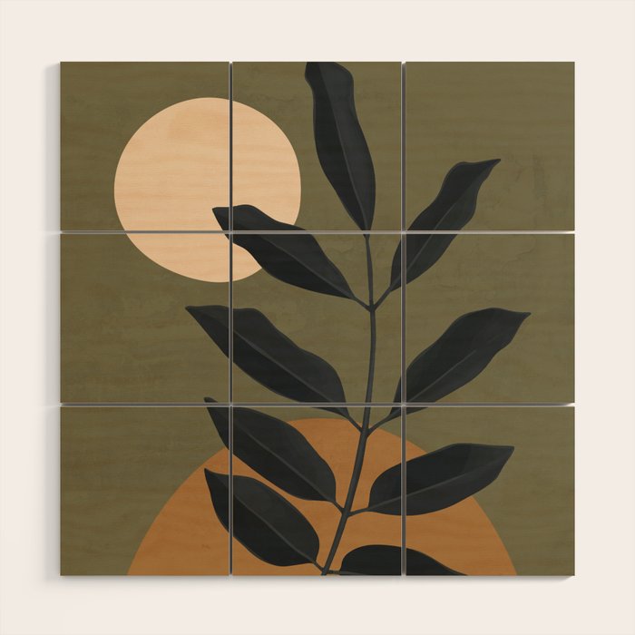 Abstract Art /Minimal Plant 40 Wood Wall Art Gallery Image 1