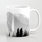 Mount Rainier Black and White Coffee Mug Gallery Image 1