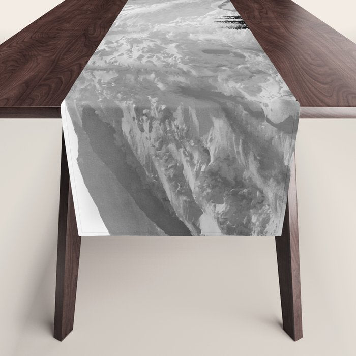 Mount Rainier Black and White Table Runner Gallery Image 1