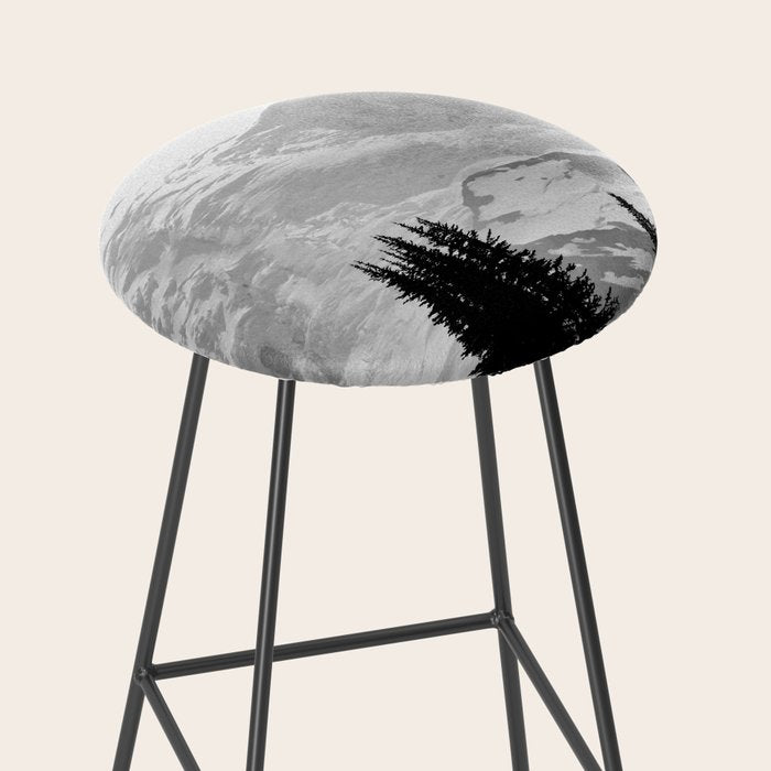 Mount Rainier Black and White Stool Gallery Image 2