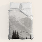 Mount Rainier Black and White Duvet Cover Gallery Image 6