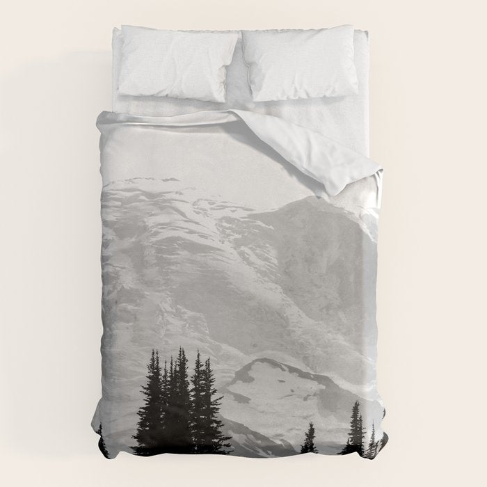 Mount Rainier Black and White Duvet Cover Gallery Image 6