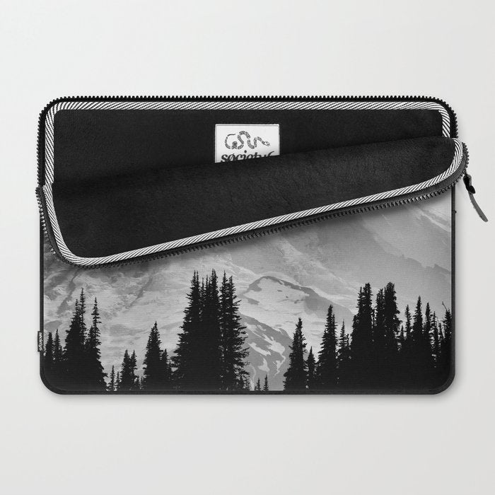 Mount Rainier Black and White Laptop Sleeve Gallery Image 2