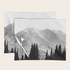 Mount Rainier Black and White Placemat Gallery Image 1