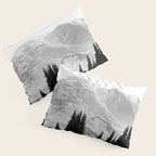Mount Rainier Black and White Pillow Sham Gallery Image 3