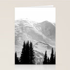 Mount Rainier Black and White Stationery Card Gallery Image 2