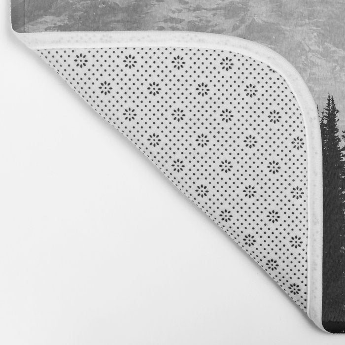 Mount Rainier Black and White Bath Mat Gallery Image 2
