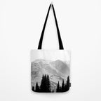 Mount Rainier Black and White Tote Bag Gallery Image 2