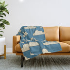Cartoon Clouds Throw Blanket Gallery Image 1