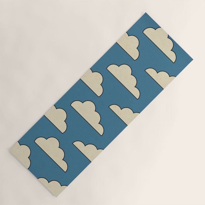 Cartoon Clouds Yoga Mat Gallery Image 1