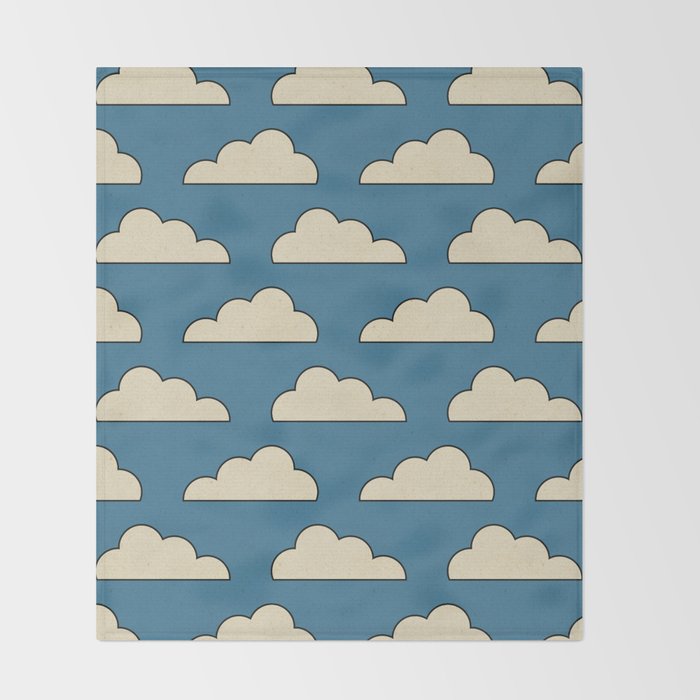 Cartoon Clouds Throw Blanket Gallery Image 2