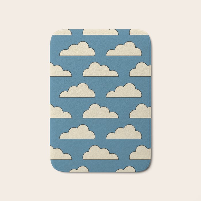 Cartoon Clouds Bath Mat Gallery Image 1