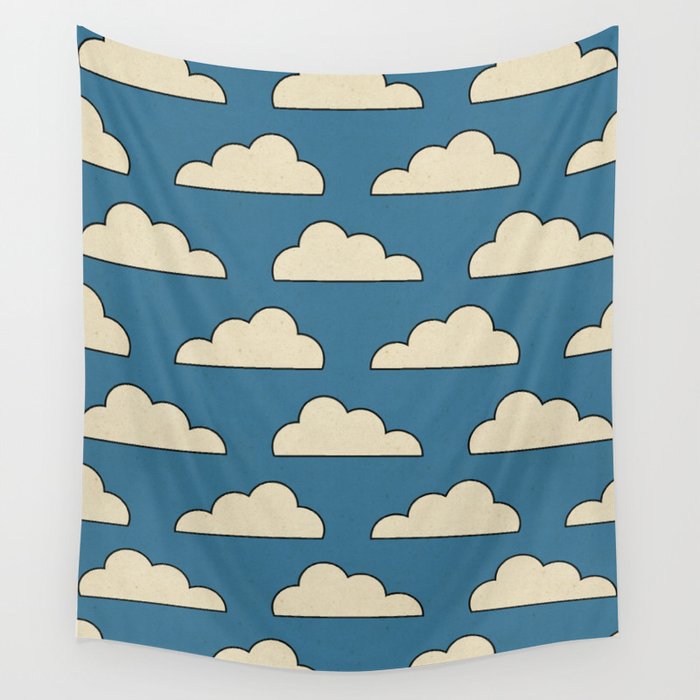 Cartoon Clouds Wall Tapestry Gallery Image 1