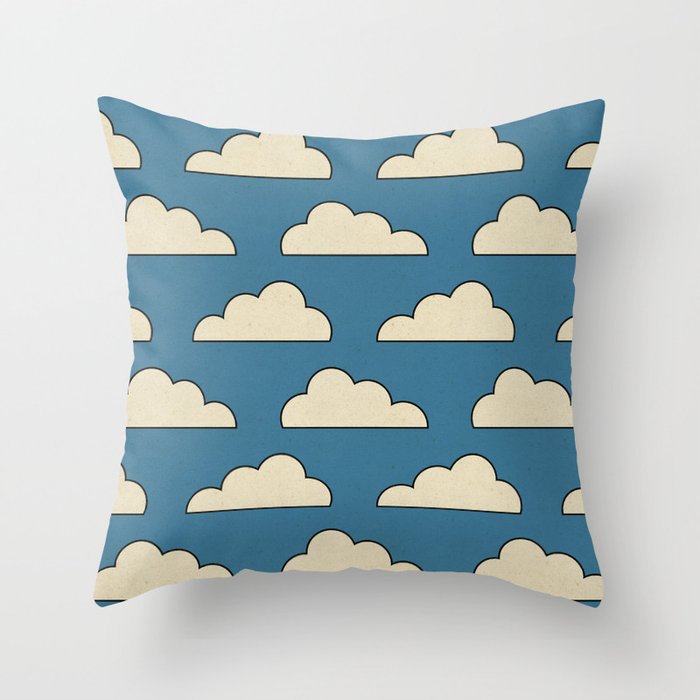 Cartoon Clouds Throw Pillow Gallery Image 1