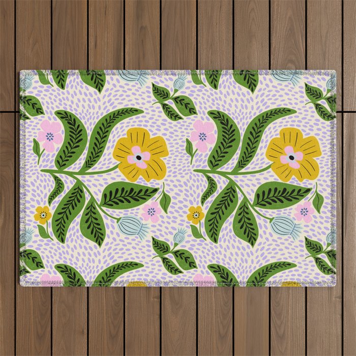 Retro Groovy Flower  Outdoor Rug Gallery Image 1