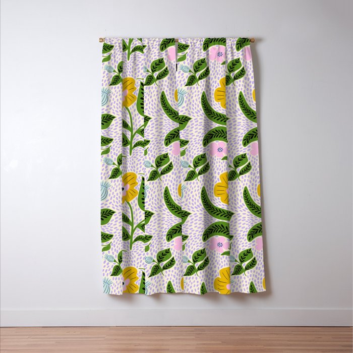 Retro Groovy Flower  Window Curtain Gallery Image 3