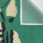 Majestic Tiger - Bold Wildcat Design with Teal Background Wall Tapestry Gallery Image 3