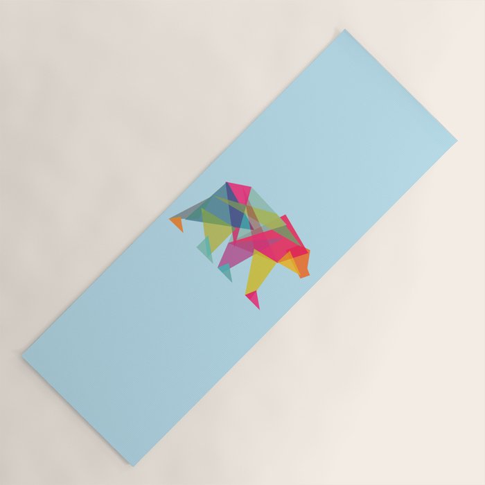 Fractal Bear - neon colorways Yoga Mat Gallery Image 1