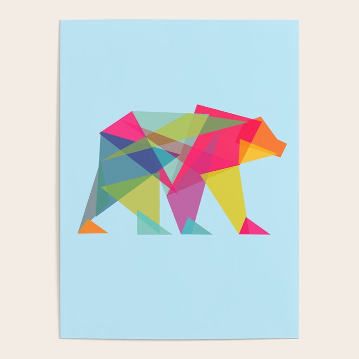 Fractal Bear - neon colorways Poster Gallery Image 4