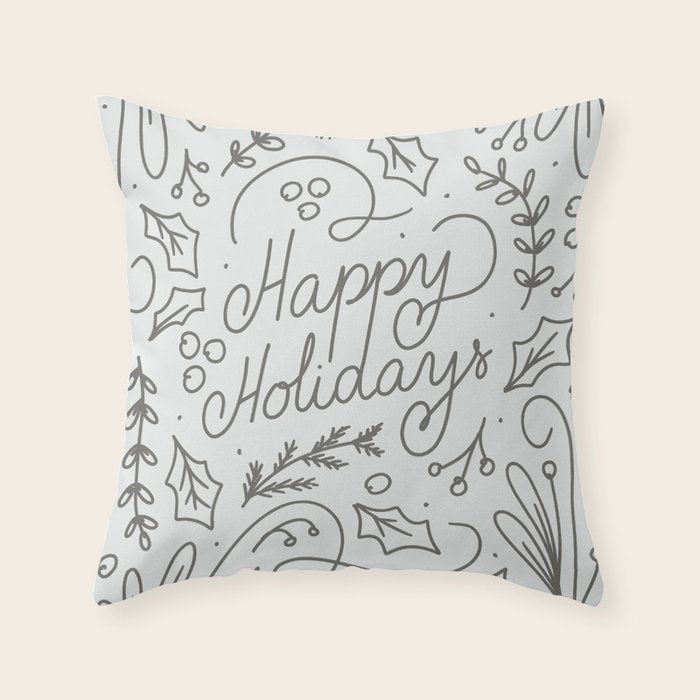 Happy Holidays Throw Pillow Gallery Image 6