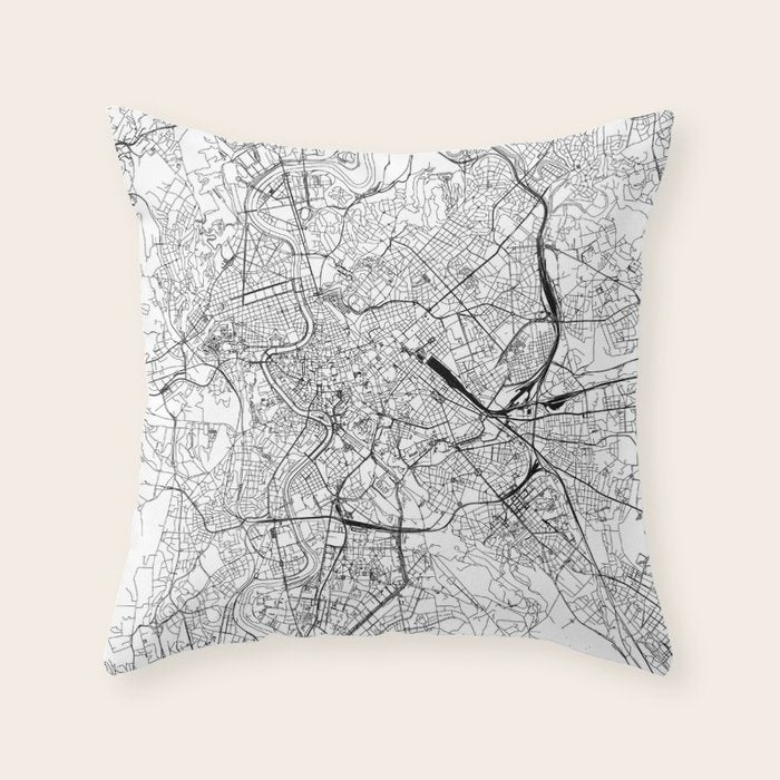 Rome White Map Throw Pillow Gallery Image 6