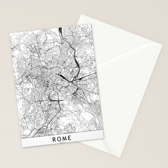 Rome White Map Stationery Card Gallery Image 2