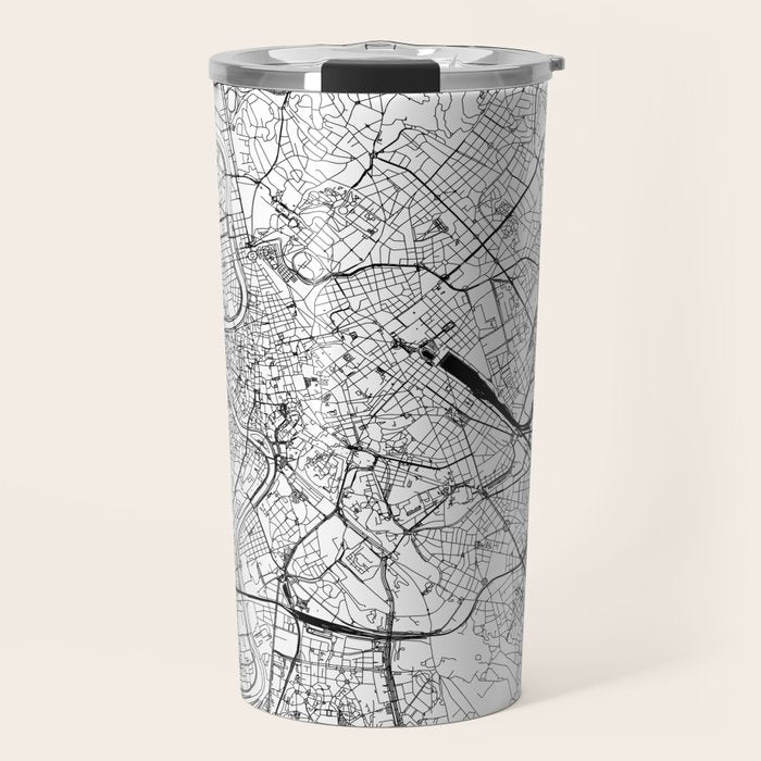 Rome White Map Travel Mug Gallery Image 1