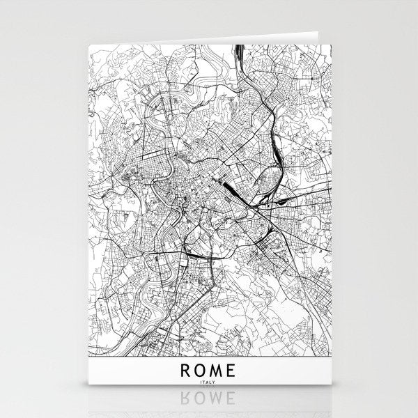 Rome White Map Stationery Card Gallery Image 1