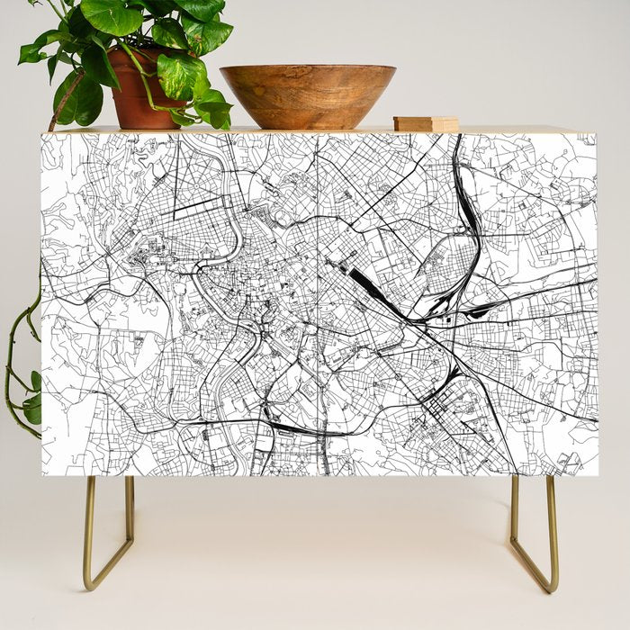 Rome White Map Credenza Gallery Image 1