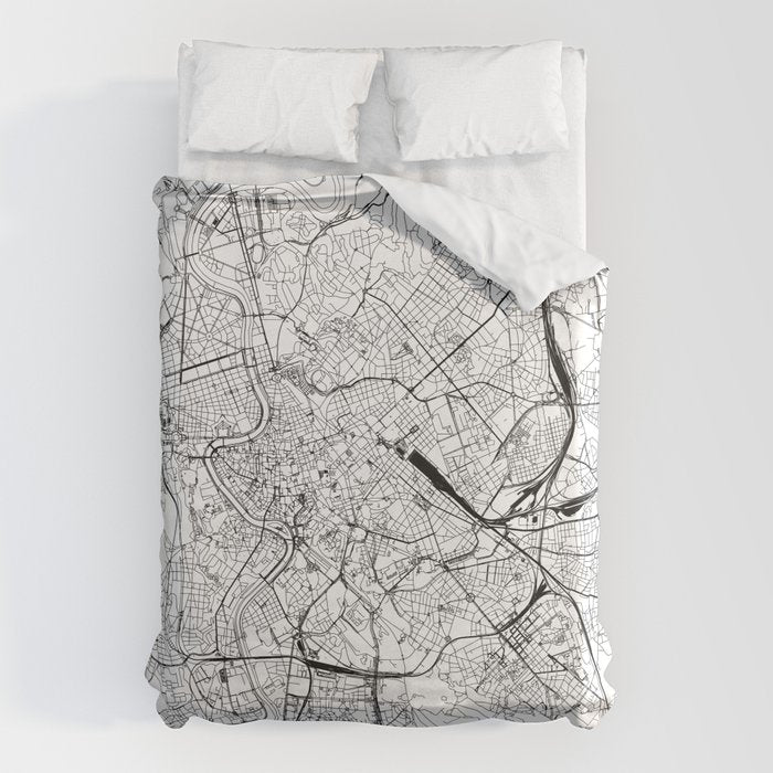 Rome White Map Duvet Cover Gallery Image 6