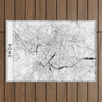 Rome White Map Outdoor Rug Gallery Image 1