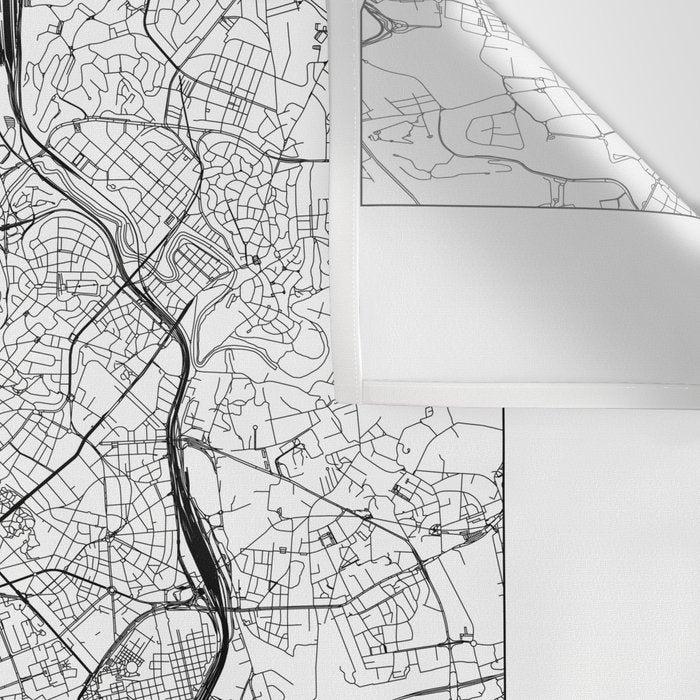 Rome White Map Wall Tapestry Gallery Image 3