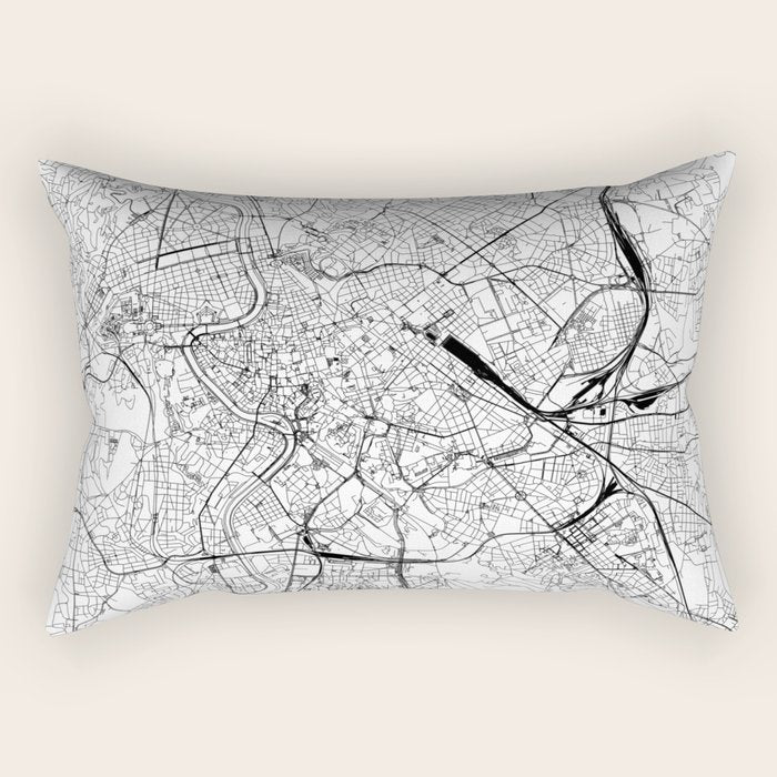Rome White Map Rectangular Pillow Gallery Image 2