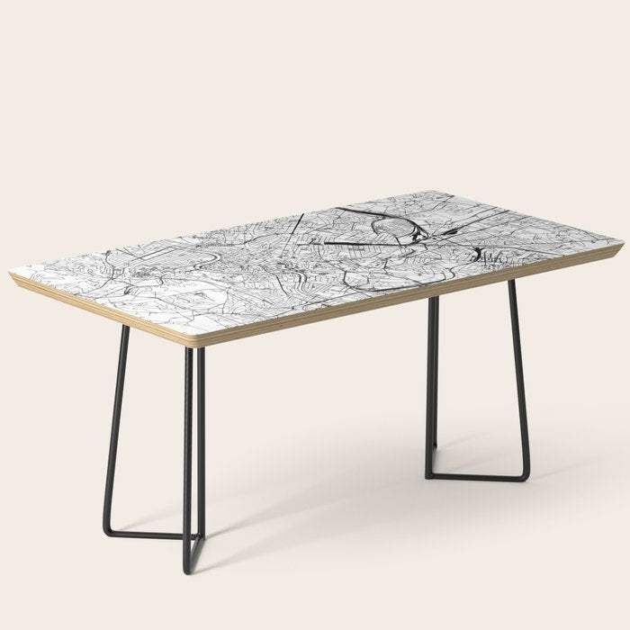 Rome White Map Coffee Table Gallery Image 1