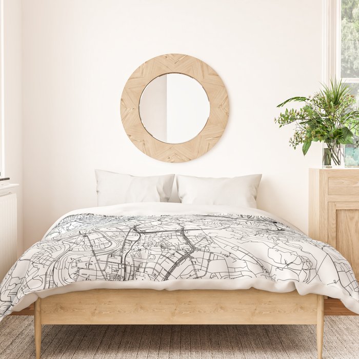 Rome White Map Duvet Cover Gallery Image 3